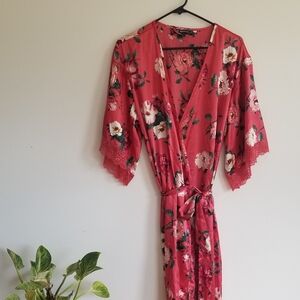 International Concepts Kimono Floral Robe Size M